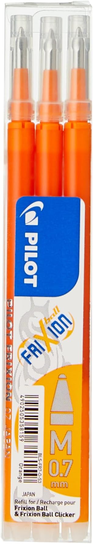 Pilot Refills for FriXion Ball 0.7 mm Orange Pack of 3