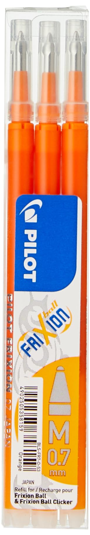 Pilot Refills for Frixion Rollerball 0.7 mm (Pack of 3) - Orange