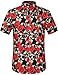 Hawaiian Shirt for Men, Summer Shirts for Men, Tropical Shirts Mens Short Sleeve Floral Casual Button Down (Large, Black)