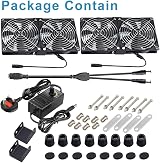 GDSTIME 4 x 120mm AC Powered Fan 220-240V Controller Dual Ball Bearing view 7