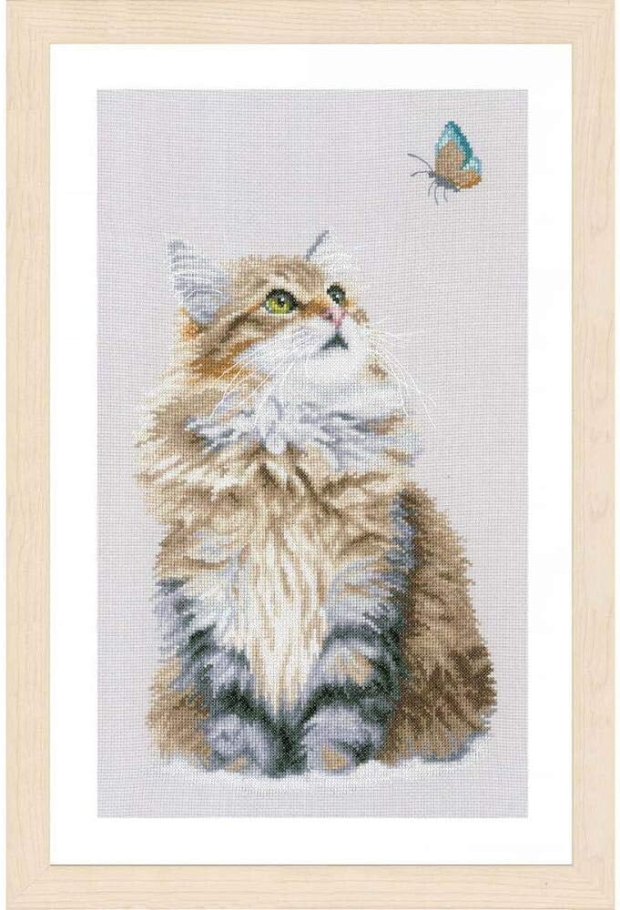 Lanarte Counted Cross Stitch Kit: Forest Cat, NA, 25 x 42cm, N\a