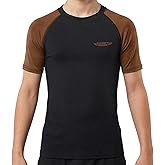 Exxact Sports Kids BJJ Rash Guard Short Sleeve, Ranked No Gi Jiu Jitsu Compression Shirt for Boys & Girls for MMA, Wrestling