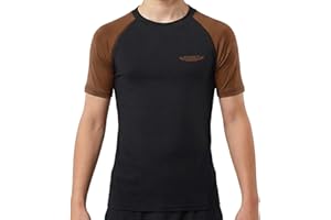 Exxact Sports Kids BJJ Rash Guard Short Sleeve, Ranked No Gi Jiu Jitsu Compression Shirt for Boys & Girls for MMA, Wrestling