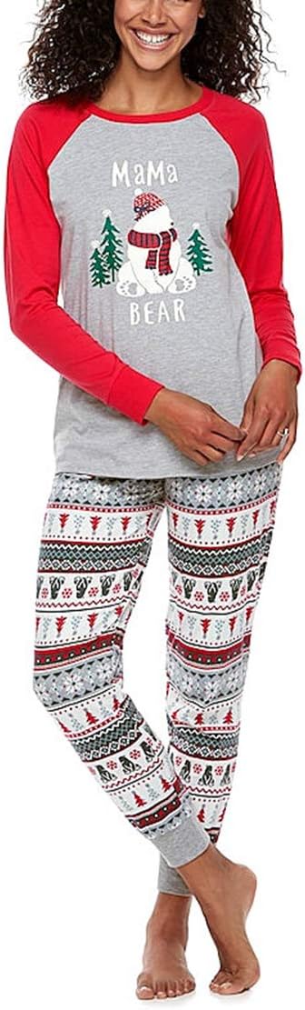 Christmas Pajamas Family Christmas Costumes Daddy Mom Children & Babies Pajamas Matched Set Cotton Long Sleeve Tops + Pants Sleepwear