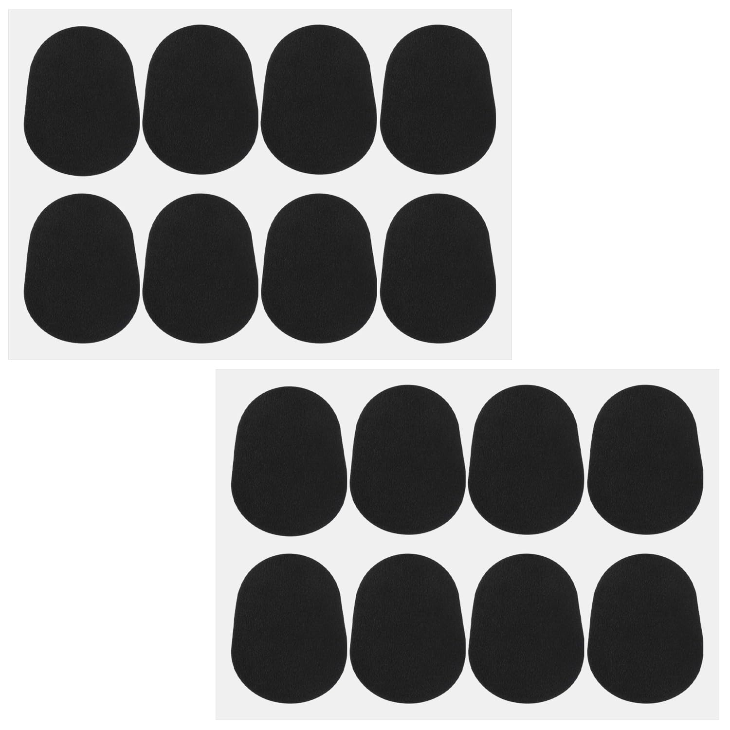 16Pcs Mouthpiece Cushions for Alto & Tenor Saxophone & Clarinet - Oval Rubber Mouthpiece Patches Pads, Black-0.5mm