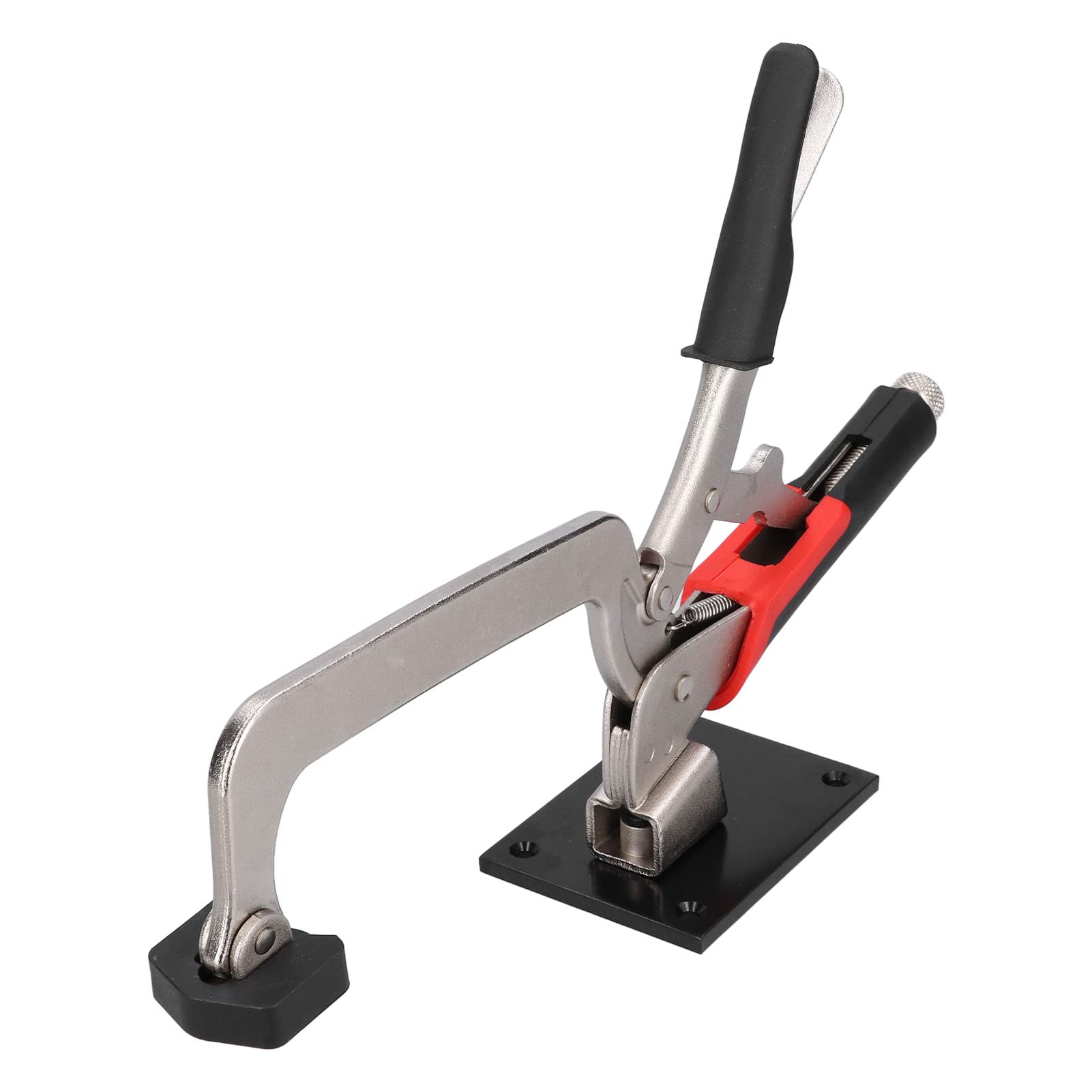 Bench Clamp with Base, Bench Hold Down Clamp Extended Opening Table Top Fixed Pressure Plate Clamp, for TTracks, Desktop, Handle Length 185mm