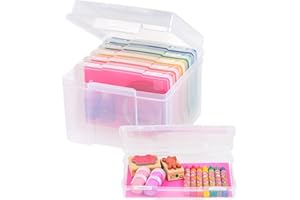 IRIS USA 5" x 7" Photo Storage Craft Keeper, Main Container with 6 Organization Cases For Pictures, Crafts, Scrapbooking, Sta