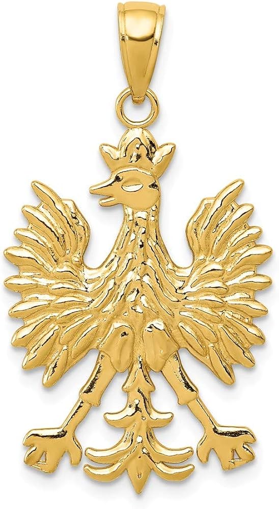 Black Bow Jewelry 14k Yellow Gold Polish Eagle Pendant Jewelry