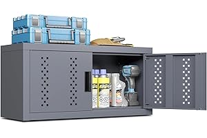 KARINI Metal Wall Storage Cabinet Steel Wall Mounted Garage Storage Cabinet with Doors for Basement Utility Room Warehouse Kitchen