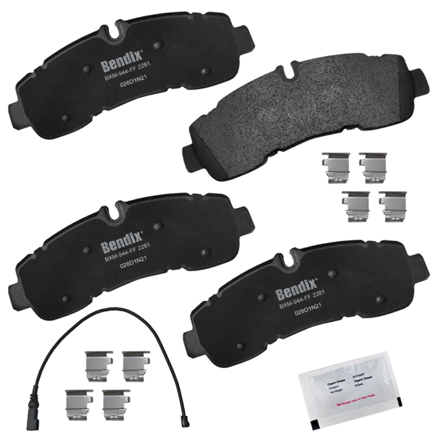 Bendix Priority1 CFM2281 Semi-Metallic Rear Brake Pads for Ford Transit 2020, Transit-250 2020, Transit-350 2021-2020, Transit-350 HD 2023-2021 Image