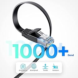 Ximeges Cat 6 Ethernet Cable, 2 Pack 6FT Flat High