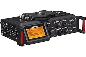 TASCAM 4-Channel Portable Audio Recorder for Videographers, 4 Combo XLR/TRS Inputs, 2 Internal Mics, Limiter, HP Filter (DR-70D)