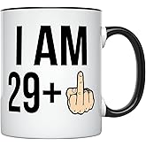 YouNique Designs Funny 30th Birthday Coffee Mug for Him, 11 Ounces, 30 Year Old Birthday Cup for Men, Mug for 30 Year Old Men, Coffee Cup for Men Turning 30 (Black Handle)