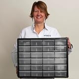 Akro-Mils 10124 24-Drawer Plastic Storage Cabinet Red 50.8 W x 16 D x 40.6 H view 2