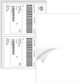 BESTIKER Half Sheet Shipping Labels - 50 Counts, 8.5” x 5.5” Self Adhesive Shipping Label White Internet Mailing Labels 2 Per Page, Laser & Inkjet Printer Compatible [25 Sheets 8.5” x 11”]