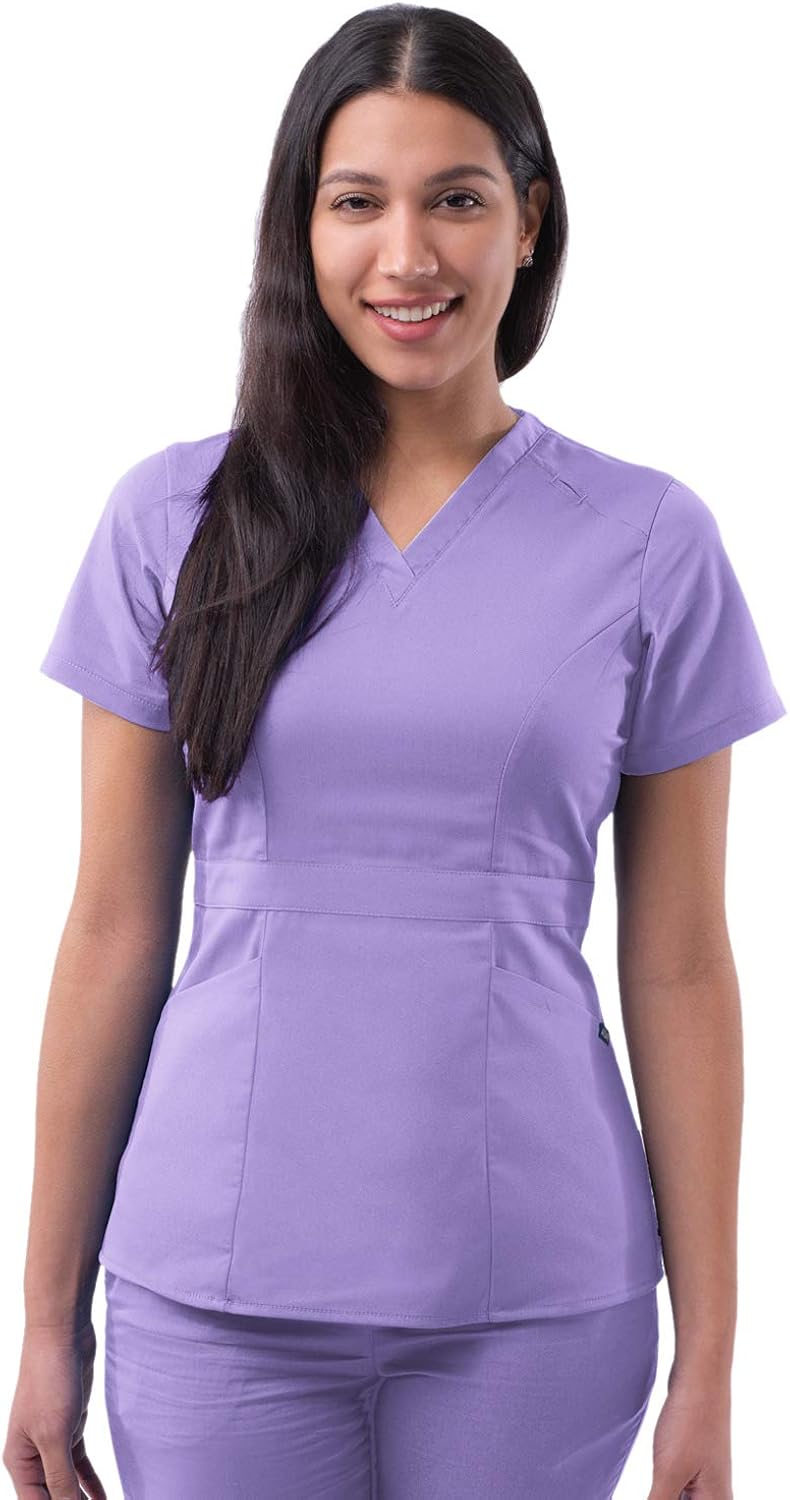 Adar Pro Medical Scrubs for Women Tailored Peplum Scrub Top Amazon