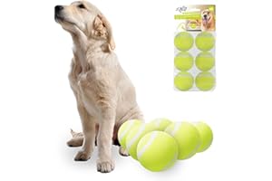 ALL FOR PAWS 2.5-inch Tennis Balls for Dogs, Fetch Toys for Medium Large Dogs, Bouncy & Durable Tennis Balls for Ball Launcher Toy, 6 Pack Fetch Toy for Outdoor Play