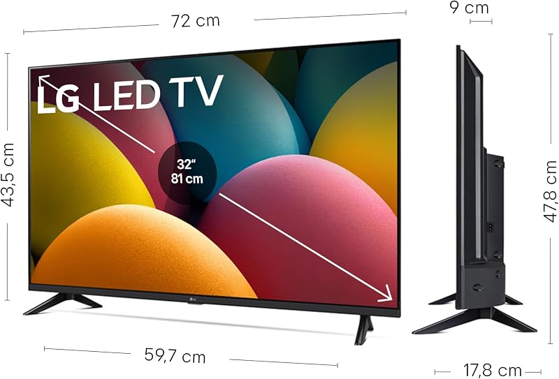 32LR60006LA - TV FHD de 32" (80 cm), Smart TV webOS 23, processador α5 AI Gen6, HDR10/HLG, Dolby Digital Plus, AI Sound, Google Assistant, Apple AirPlay, ThinQ, HDMI, USB, Bluetooth, Wi-Fi — foto 2 de 8