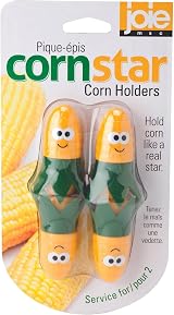 Joie Kitchen Gadgets Corn Star Cob Holders 2 Sets Stainless Steel Yellow view 2