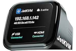 JetKVM IP KVM Over IP PC Remote Control, Open-Source Network KVM Switch with Touchscreen LCD, Ultra-Low Latency Remote BIOS A