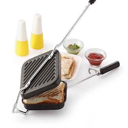 Warmeo Grill And Toast Sandwich Maker With Non-Stick Cookware, 1 Piece, Black.