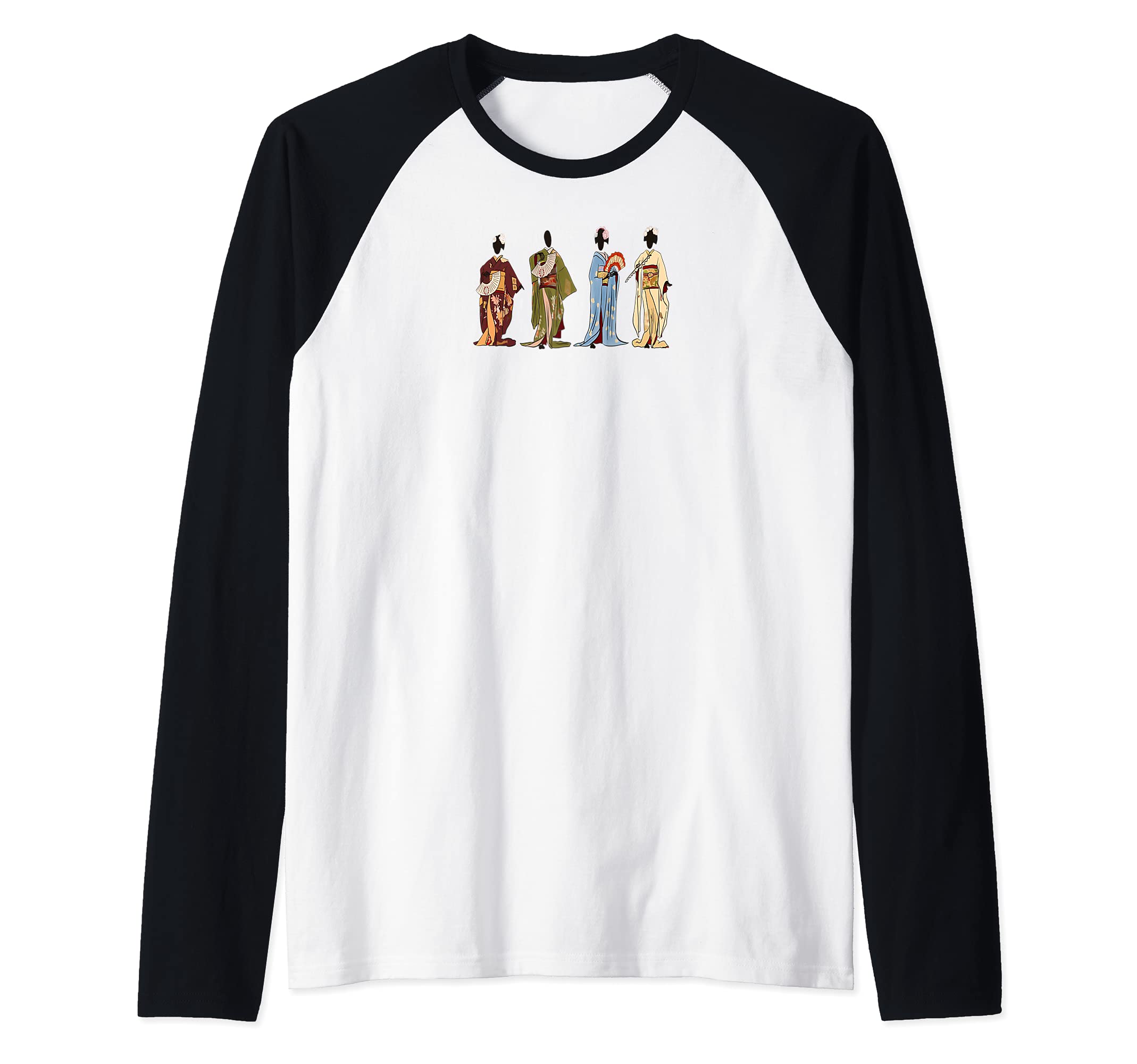 Japanese Fan Dance Raglan Baseball Tee