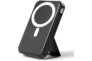 Gxorul Magnetic Portable Charger, 10000mAh Wireless Power Bank with 20W USB-C Fast Charging, Foldable Stand & LED Display Magnetic Battery Pack, Compatible with iPhone 17/16/15/14/13 All Series
