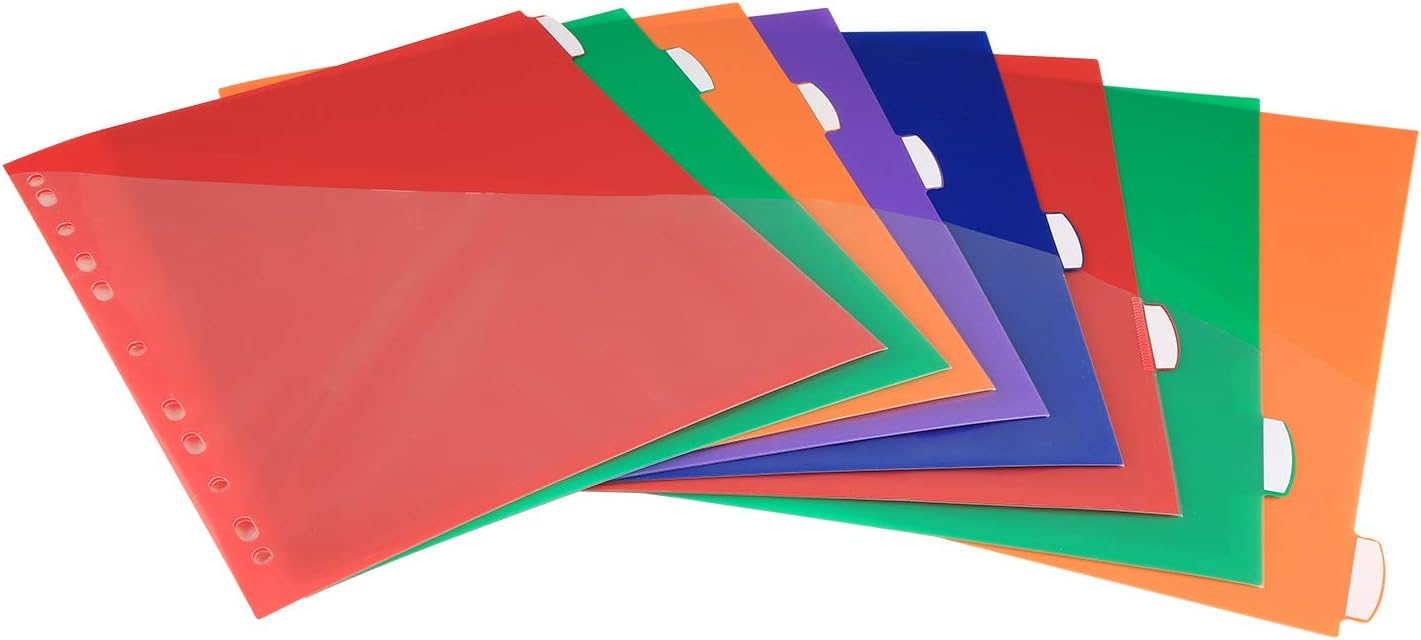 Binder Dividers with Front Pocket Binder Index Dividers 8-Tab Set Pack of 3 Sets Multicolor Tab dividers Plastic Binder Dividers with Tabs : Office Products