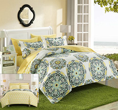 Chic Home Ibiza 2 Piece Duvet Cover Set Bedding with Decorative Shams Twin Yellow