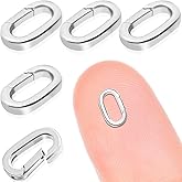 5PCS Oval Clasp Carabiner Necklace Connector Stainless Steel Spring Clasps Bracelet Closures Keychain Lock Clasps Necklaces Clips Key Rings Bracelets Shortener for Jewelry Finding DIY Making Kit (A1)