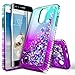NageBee LG Rebel 4 LTE Case, Aristo 3+ Plus/Aristo 3/Aristo 2/Aristo 2 Plus/Tribute Dynasty/Empire/Zone 4/Phoenix 4/Fortune 2/Risio 3/Rebel 3/K8+/K8S w/Screen Protector, Glitter Liquid Case -Aqua