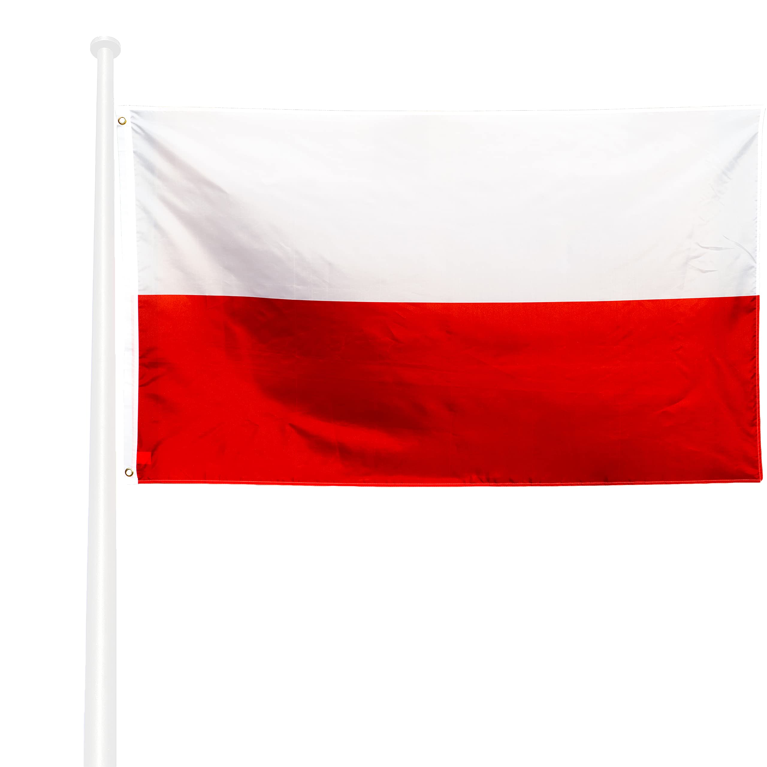 KliKil Poland Flag – Flag 150 x 90 cm Polyester – UV and Water Resistant – Easy Installation with 2 Metal Eyelets – Ideal for Celebrations, Decorations and Events