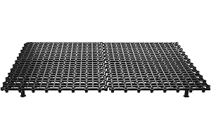 Sosoport 4pcs Black Modular Fountain Basin Grate 10x7.7x0.4in 80 Feet Supports, Heavy Duty Plastic Water