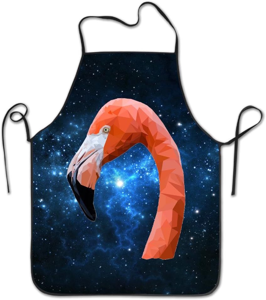 Funny Apron Chef Kitchen Cooking Apron Bib Flamingo Cooking Easy Care