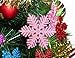ipegtop 24 pcs Plastic Glitter Snowflake Ornaments Christmas Party Home Holiday Decoration, 3.9 inch, Pink