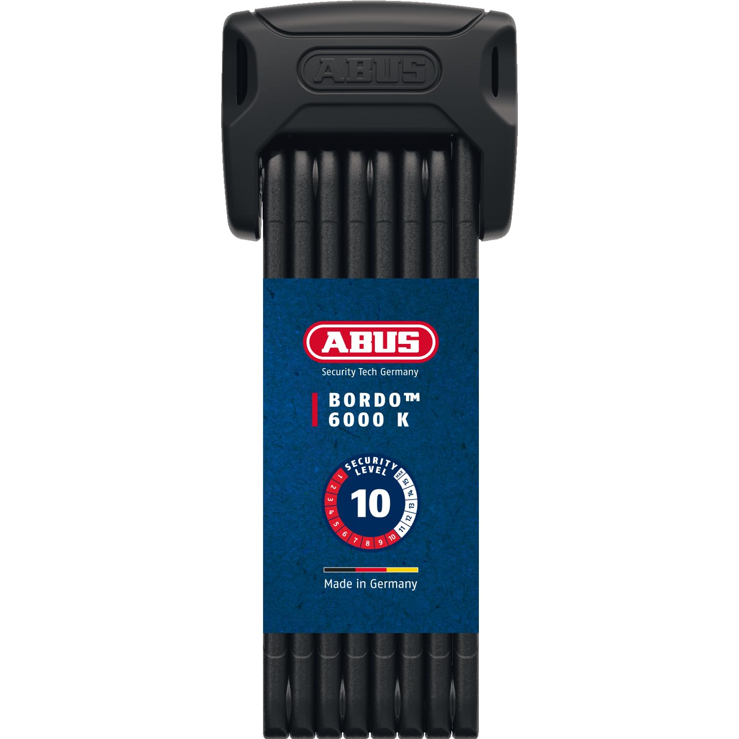ABUS Faltschloss Bordo 6000K mit SH-Schlosshalter - Fahrradschloss mit XPlus Zylinder für hohen Manipulationsschutz - ABUS-Sicherheitslevel 10 - Länge 120 cm