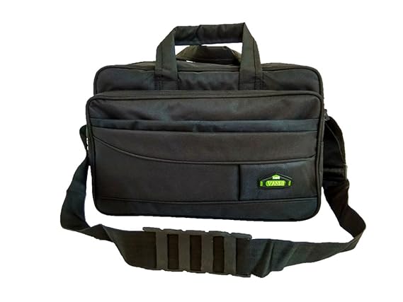 Tanishka Polyster 16-Inch Black Laptop Briefcase,Laptop Bag,Office Bag