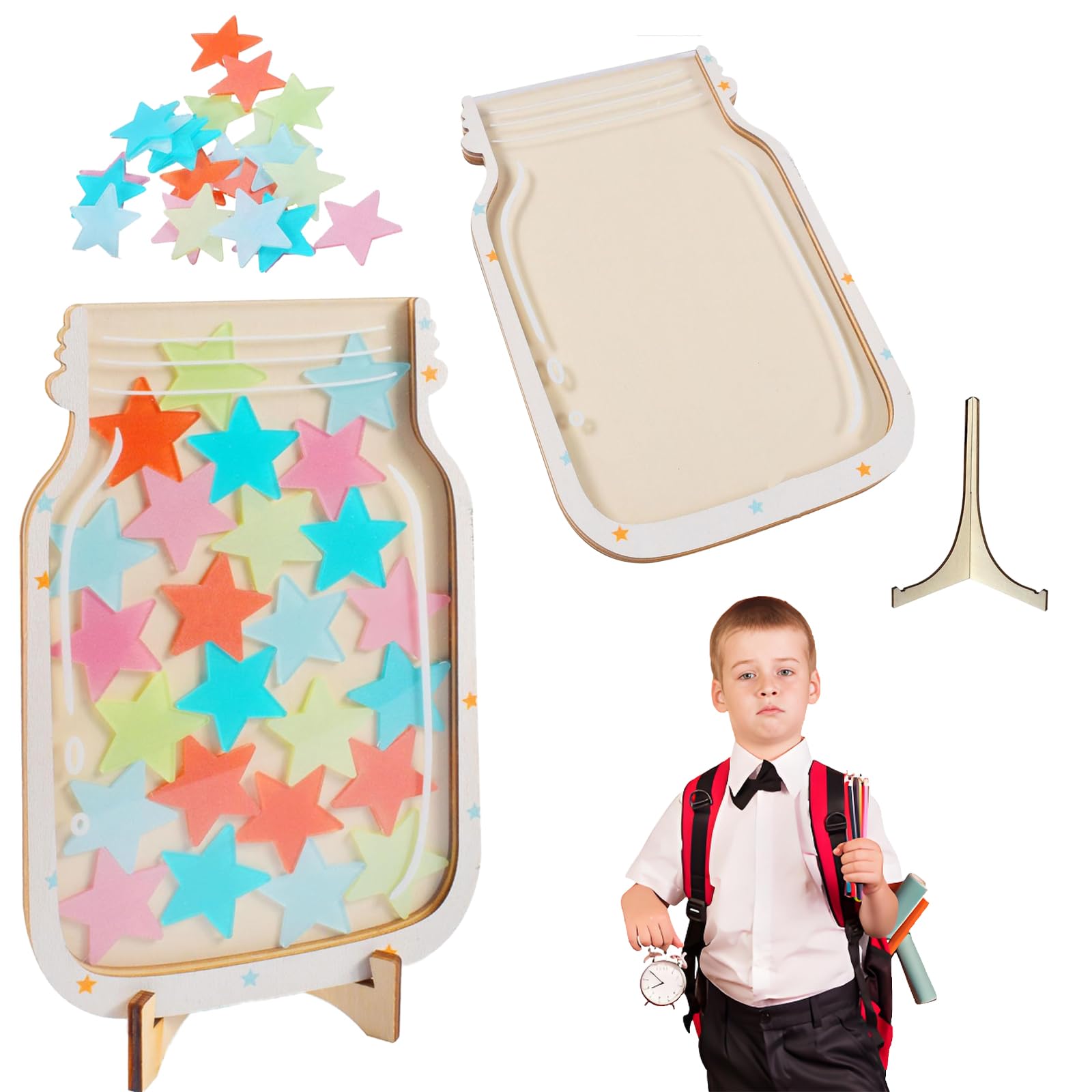 1 PCS Reward Charts for Children Behaviour, Reward Jar, Reward Jar, Reward Jars for Children, for Class Reward Charts Jars and Tokens for Children Good Behaviour Charts Star Reward System