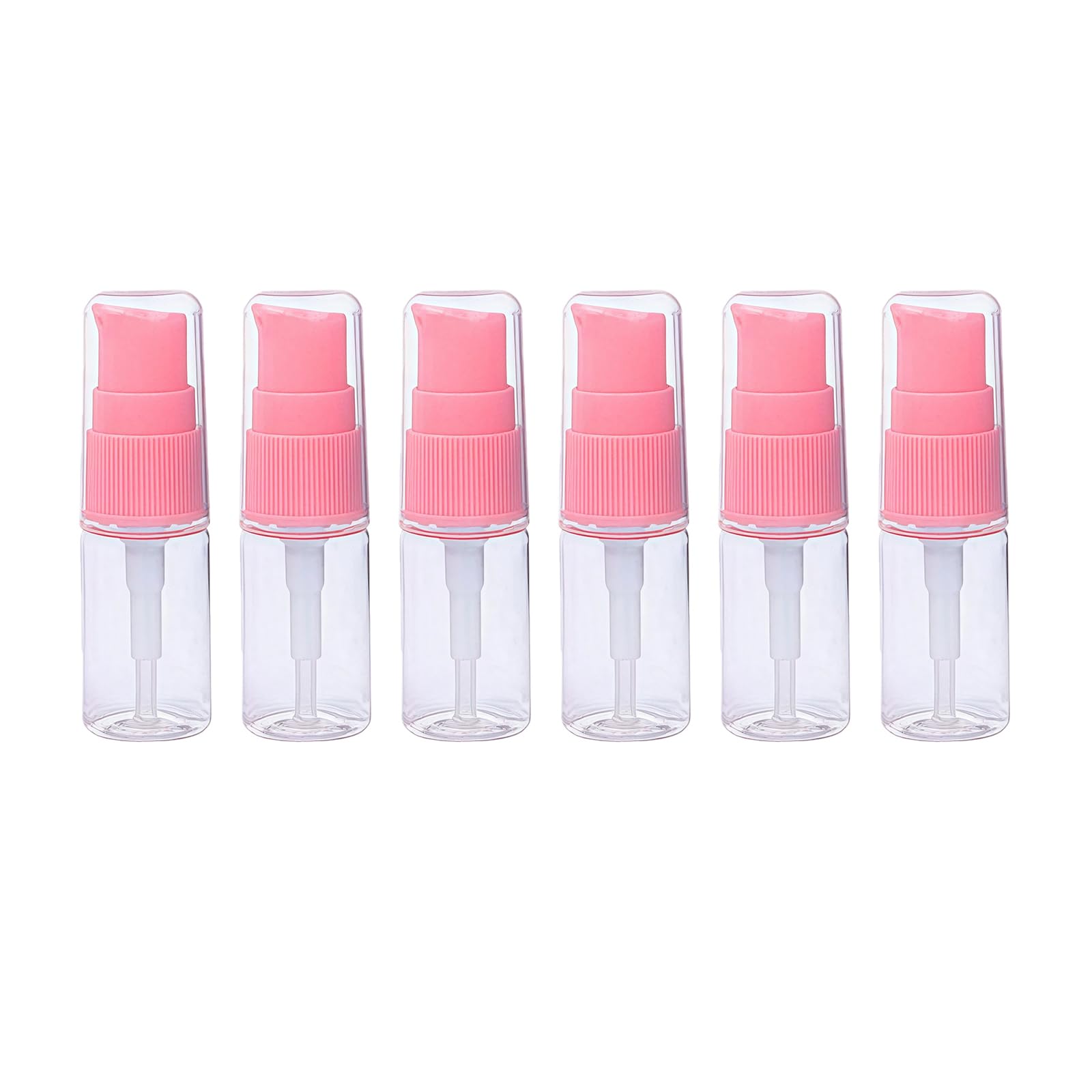erioctry 10ML Portable Empty Refillable Bottle Cream Shampoo Lotion Treatment Pump Bottle with Cap Travel Bottles Toiletries Liquid Container for Cosmetic Make-up Pack of 6 (Transparent)