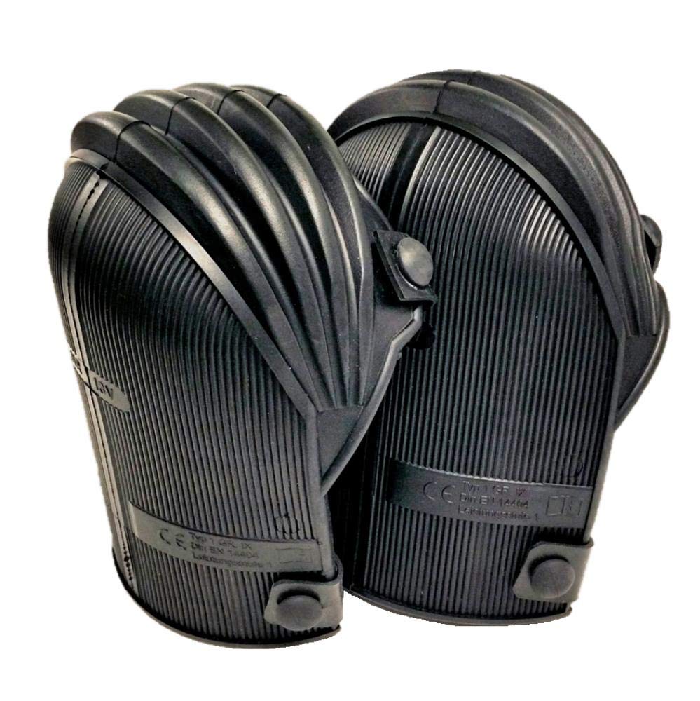 Chaps & More knee pads accordion design I waterproof and heavy duty rubber knee pads for screed and concrete I perfect fit due 4 rubber pleats I including 4 textile and 4 solid rubber straps