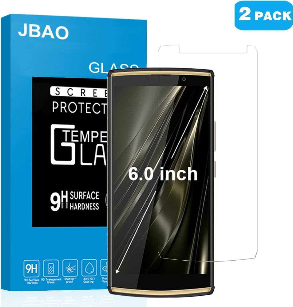 JBAO OUKITEL K7 Screen Protector, Premium Quality Tempered Glass [Anti-Scratch] [Anti-Fingerprint] [Case-Friendly] 0.3mm HD / 2.5D&9H Bubble-Free Film for OUKITEL K7 [2 PACK]