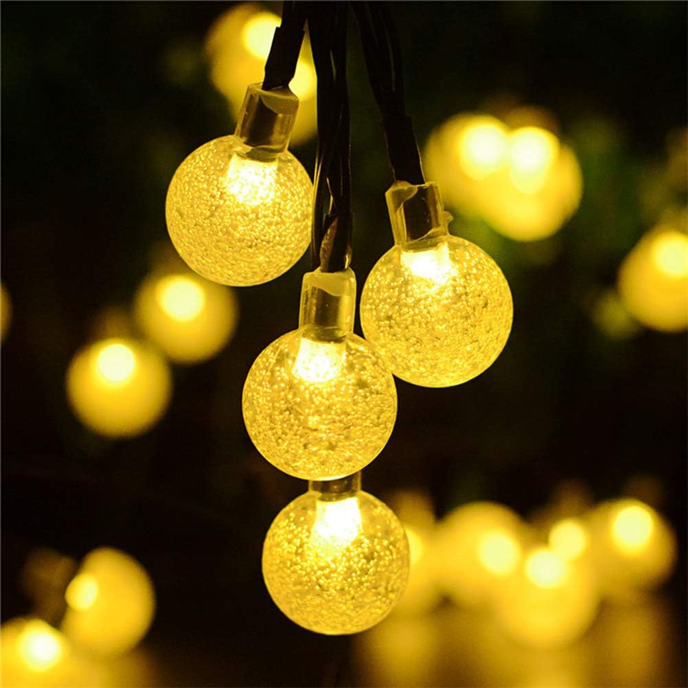 Lwind Globe Solar String Lights, 22.96ft 50 LED Outdoor Bulb String Lights, Waterproof 8 Modes Solar Patio Lights for Patio, Garden, Gazebo, Yard, Outdoors (Globe, Warm White): Home Improvement