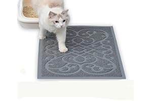 PetLike Cat Litter Mat, Thick Litter Trapping Mat, Durable Litter Box Mat Waterproof, Indoor Mat Washable Mats with Non-Slip Backing, Soft on Kitty Paws and Easy to Clean, Phthalate Free