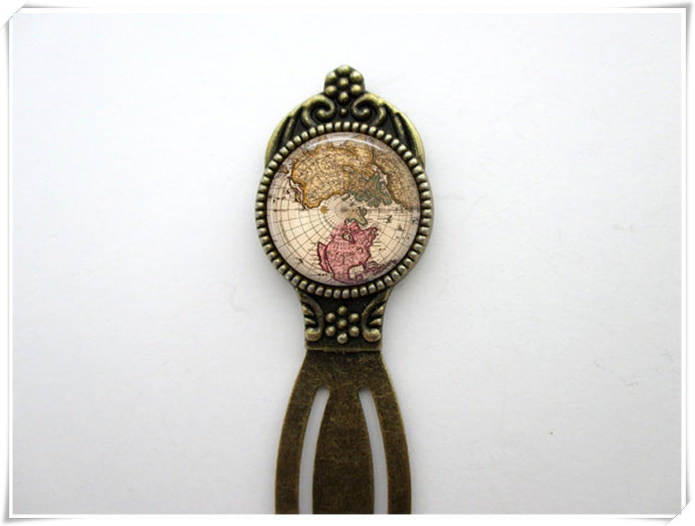Magical magnet Map Bookmark Antique Old World Map Bronze Metal Bookmark Reading Book