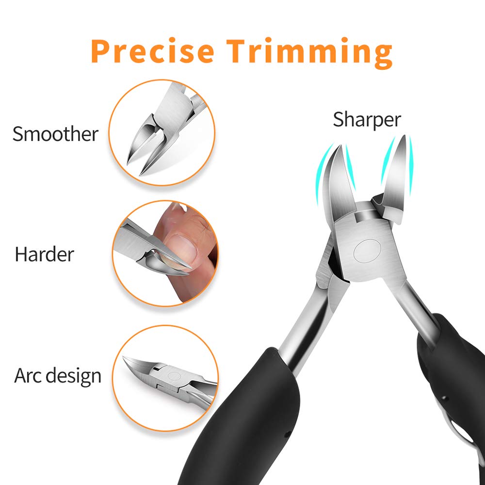 Toe Nail Clippers for Thick Ingrown Toenails, Heavy Duty Podiatrist Toenail Clipper with Easy Grip Handle, Stainless Steel Nails Scissors for Seniors, Men, Adults (Included One Nail File): Beauty