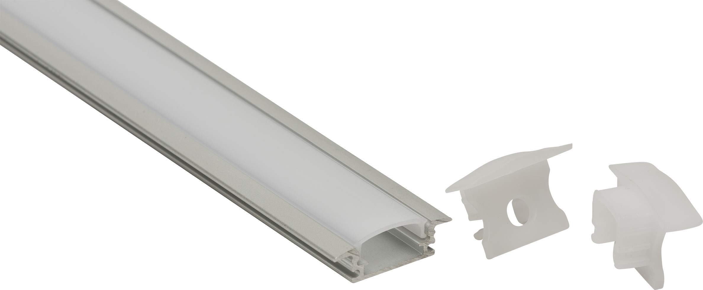 1M Aluminium Profile - Recessed Flat