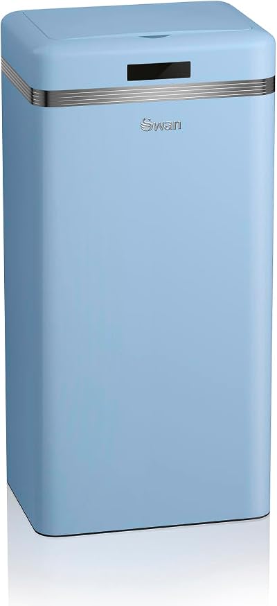 Swan SWKA4500BLN Retro 45L Square Sensor Bin Blue