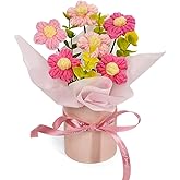 Crochet Flowers Bouquet, Handmade Knitted Pink Daisy Flowers Bouquet for Mother's Day, Valentine's Day, Graduation, Christmas, Office, Desk, Dashboard, Home Décor, Birthday Gift for Women (Pink-Daisy)