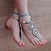 Runa Sea Bohemian Style Seed Bead Barefoot Sandals (Blue/Green)