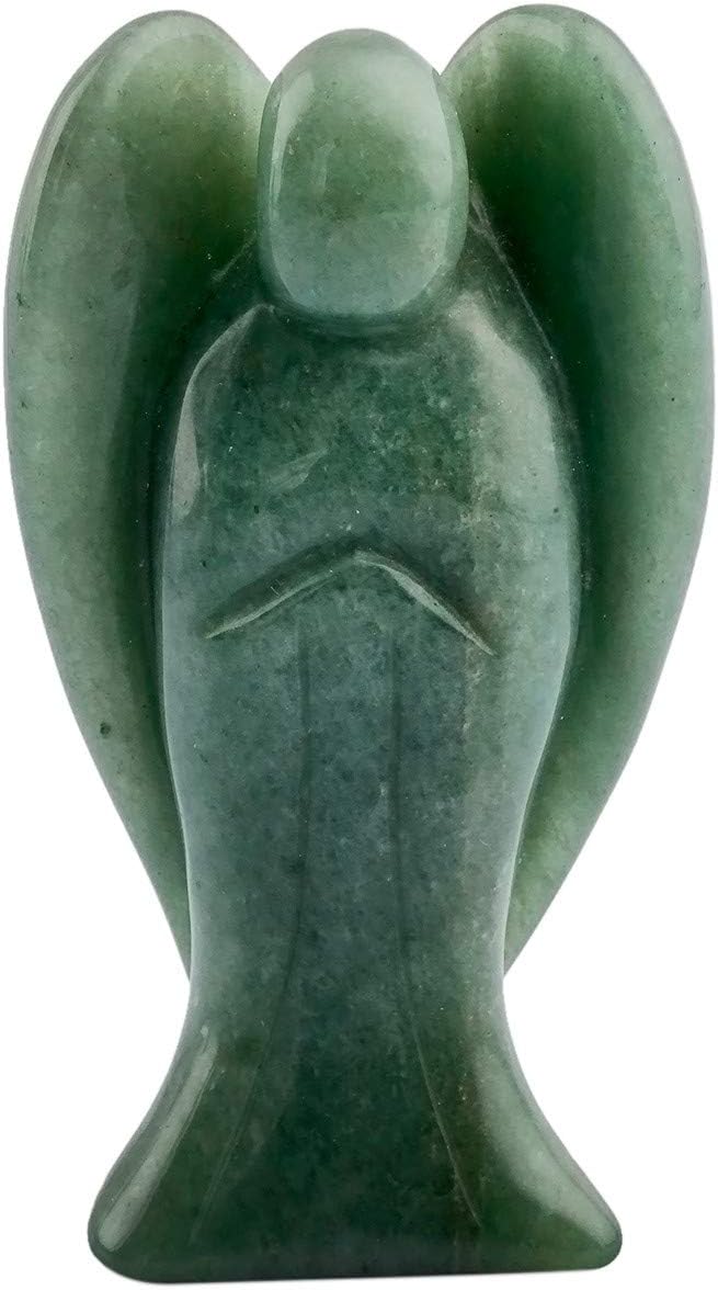 mookaitedecor 3 Inch Green Aventurine Crystal Guardian Angel Gemstone Carved Figurine Statue Home Ornament - Image 3